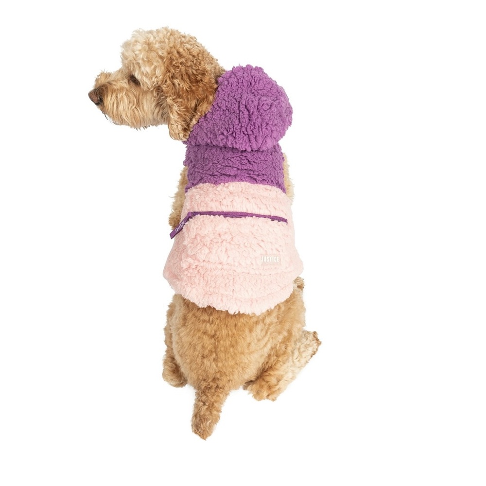 Pink & purple Sherpa Dog Hoodie
